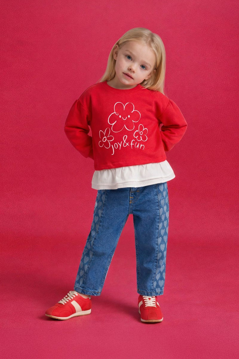 ديفاكتو بنطلون جينز بناتي كولوت فيت - Image 1